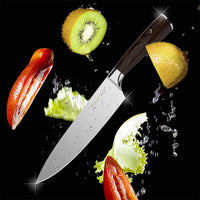 TRIPLETREE 8 Inch Japanese High Carbon Stainless Steel Pro Kitchen Knife With Sharp Edge And Comfortable Pakkawood Handle
