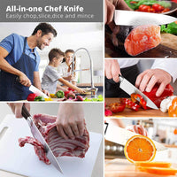TRIPLETREE 8 Inch Japanese High Carbon Stainless Steel Pro Kitchen Knife With Sharp Edge And Comfortable Pakkawood Handle