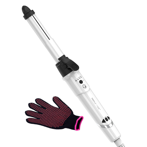 TRIPLETREE 0.9 Inch Automatic Spinning Hair Curling Wand