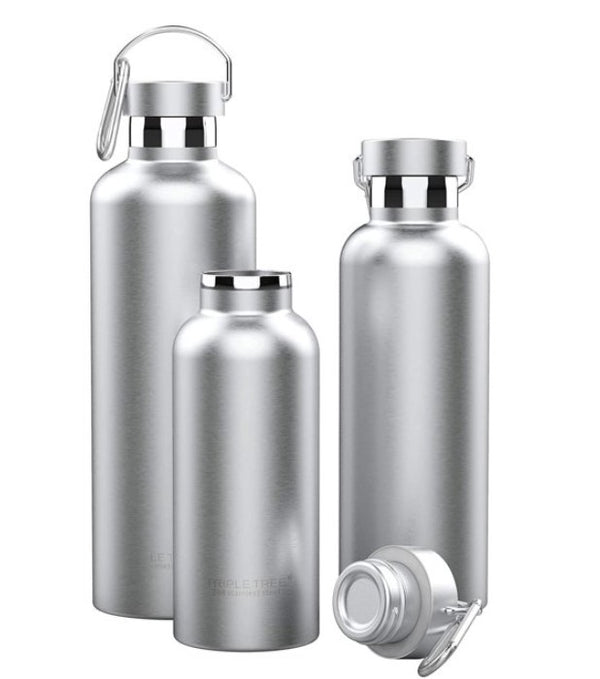 Triple Tree 17 OZ Vacuum Insulated Stainless Steel Water Bottle, Double Wall Wide Mouth Lids Keeps beverage Hot or Cold Sweat Proof, 8.86 x 3.19 x 3.11 inches