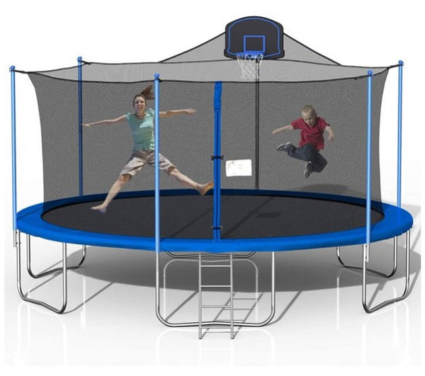 1000LBS 16Ft Trampoline for Kids and Adults with Safety Enclosure Net, Jumping Mat, Safety Pad, Outdoor Recreational Trampoline Hold Up to 8 Kids