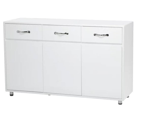 Home Storage Cabinet with 3 Drawers and 3 Doors, Drawer Organizer Furniture for Bedroom,Office, Entryway, 52.36"X 15.74"X 32.08"H, White