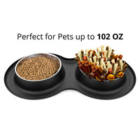 TRIPLETREE Large Stainless Steel Pet Bowls for Food and Water