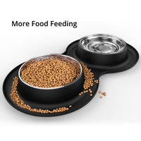 TRIPLETREE Large Stainless Steel Pet Bowls for Food and Water