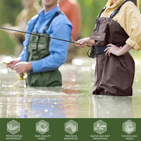 TRIPLETREE Hunting Fishing Chest Waders With Boots and Wading Belt For Men & Women (Size9-13)
