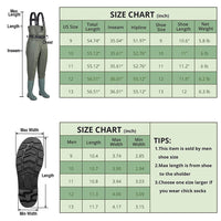TRIPLETREE Hunting Fishing Chest Waders With Boots and Wading Belt For Men & Women (Size9-13)