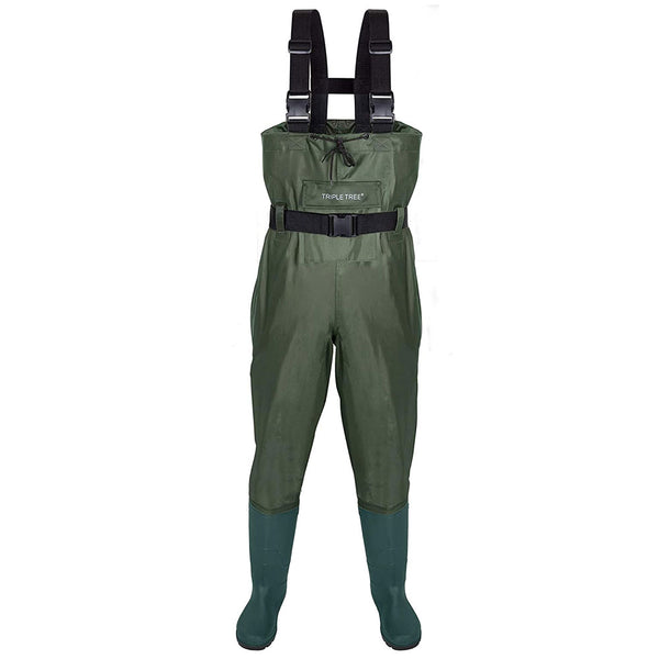 TRIPLETREE Hunting Fishing Chest Waders With Boots and Wading Belt