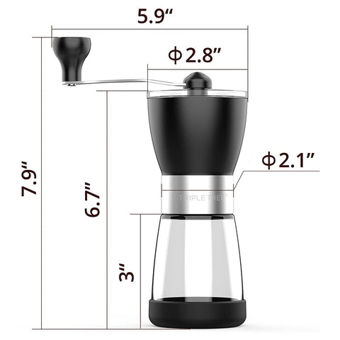TRIPLETREE 5.5 oz Manual Coffee Grinder