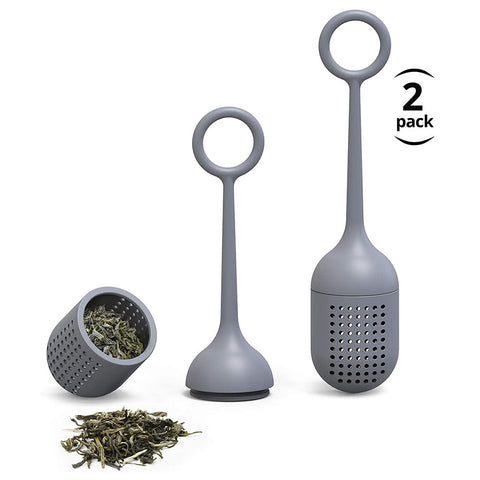 TRIPLETREE 2 Pcs Food Grade Silicone Long HandleTea Infuser