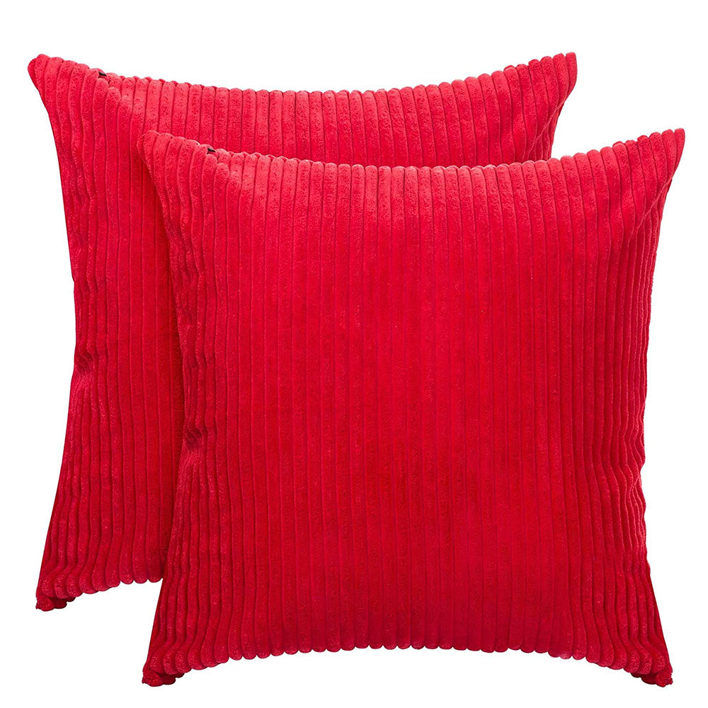 TRIPLETREE Throw Pillow Cover Pack of 2 Striped Corduroy Velvet