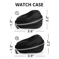TRIPLETREE 2 Pack Single Travel Watch Box with Soft Velvet Interior and Durable Enhanced Zipper