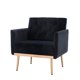 Velvet Single Sofa Chair,Leisure Single Sofa with Rose Golden feet,Square Velvet Accent Chair,Suitable for Bedroom, Living Room, Office,Black