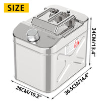 5 Gallon Stainless Steel Gas Can, Tight Sealed Fuel Storage Tank Portable Emergency Backup Petrol Tank with 3 Handles + Convenient Nozzle for Motorcycle, Cars, Trucks(20L)