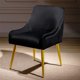 Single Chair Modern Leather Wide Accent Chair Side Chair with Swoop Arm Metal Legs, for Club Bedroom Living Room Meeting Room Office Study,Black