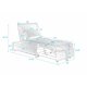 Single Folding Sofa Bed with Pulled Out Ottoman, Recliner Chair with 1 Pillow and Side Pocket, Beige