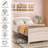 Twin Bed Frame for Kids Girls Adults, Wood Platform Bed with Headboard, Footboard and Solid Wood Slat Support, No Box Spring Needed, White