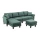 Sectional Sofa Set,Living Room Sofa Set Modular Sectional Sofa with Reversible Chaise,U-Shaped Sofa Sleeper with Ottoman,Multifunctional Sectional Couch for Living Room Apartment Home Office,Emerald