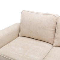 Accent Sectional Sofa Set, L-shaped Living Room Sofa with Backrest Cushion and Armrest, Modern Upholstered Sofa Couch with Sturdy Wood Legs for Home Office, Beige