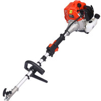 52CC 2HP Hand Held Power Broom Sweeper Gasoline Powered Outdoor Walk Behind Sweeper, for Dirt Grass Leaves Lawn Debris Artificial Turf & Light Snow Cleaning