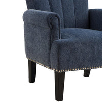 Accent Recliner Sofa Chairs for Living Room, Rivet Tufted Polyester Armchair for Elders Adults, Navy Blue 29x24x34.5inch