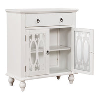 INCLAKE 31.5" Wood Accent Buffet Sideboard, Storage Cabinet with Doors and Adjustable Shelf, Modern Sideboard Buffet Cabinet for Entryway Kitchen Dining Room, Console Table with Drawers, White