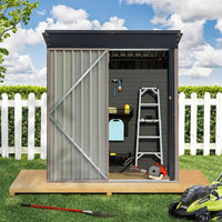Outdoor Storage Shed, 5x3 ft Metal Sheds & Outdoor Storage Shed Organizer, Garden Tool Bike Shed with Lockable Door, Garden Tool House, Waterproof Design for Backyard, Patio, Lawn, Black