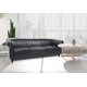 Three Seater Sofa, PU Leather Rolled Arm Chesterfield Sofa,Upholstered Sofa Couch with Reversible Cushions for Living Room, Dorm, Office ,Black
