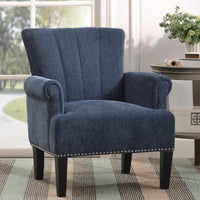 Accent Recliner Sofa Chairs for Living Room, Rivet Tufted Polyester Armchair for Elders Adults, Navy Blue 29x24x34.5inch
