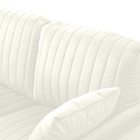 Modern Channel Tufted Ottoman, Velvet Upholstered Bench Footrest Stool Accent Bench with Gold Legs, Soft Compact Padded Stool Home Decor for Entryway Living Room Bedroom, Beige