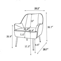 Modern Velvet Single Sofa Chair, Upholstered Accent Chair Armchair with Metal Legs, Comfy Barrel Chair Reading Chair Lounging Chair Side Chair for Bedroom, Living Room and Office, Easy Assemble,Orange