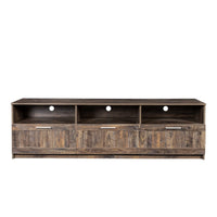 TV Cabinet, 80'' TV Stand Media Stand Console Table with 3 Open Storage Spaces & 3 Drawers, Modern Minimalist Open Locker Entertainment Center Television Stand for Living Room Bedroom, Walnut