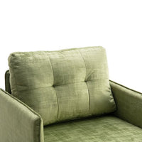 Velvet Single Sofa Chair ,Accent Arm Chair with Rose Golden Metal Legs, Modern Upholstered Armchair for Living Room Bedroom Reading Room Office Furniture,Olive