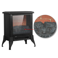 1400W Freestanding Fireplace with A Rocker Heating Switch Button and A Temperature Control Knob, Fake Wood Heater