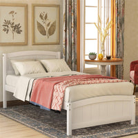 Twin Bed Frame for Kids Girls Adults, Wood Platform Bed with Headboard, Footboard and Solid Wood Slat Support, No Box Spring Needed, White