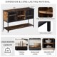 Retro Industrial Console Table with Metal Grid Door and 3 Thicken Shelves, Free Standing Storage Chest, Buffet Server Cabinet, for Living Room, Kitchen, Entryway, Hallway,Distressed Brown