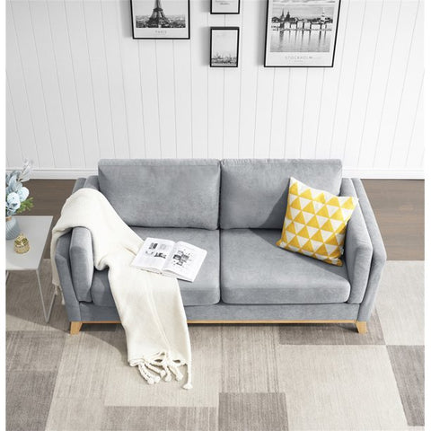 Loveseats Sofa, Modern Comfortable Chenille Fabric Sofa with Soft Cushion and Armrest Loveseat Sofa Couch for Living Room Bedroom, Gra