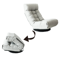 360-degree Swivel Gaming Chair, Folding Floor Chair with Adjustable Backrest, Cushion Padded Indoor Chaise Lounge with Stool, Lazy Sofa Couch Rocker Gaming Chair for Teens and Adults (Grey)