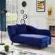 Indoor Chaise Lounge, Recliner Sofa with 2 Pillows and Storage, Leisure Sofa for Living Room, Bed Room, Blue