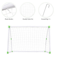 Sports Kids Mini Soccer Goal Set - Backyard/Indoor Mini Net- Portable Folding Youth Soccer Goal Set - White - (71.65 x 47.24 x 31.50)"